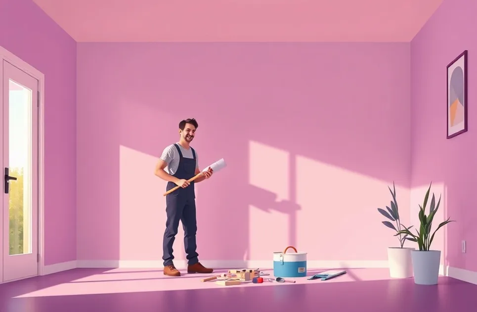 Intérieur rénové après travaux de peinture à Gentilly