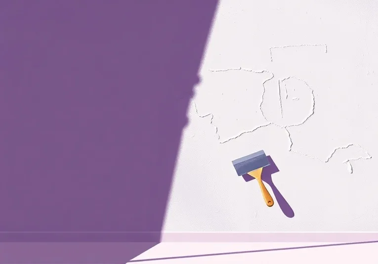 Application d'un enduit décoratif à la lisseuse sur un mur